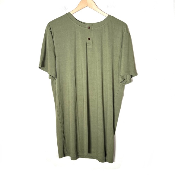 NWT Manly Olive Green Men's Henley Shirt size XL B136 - Picture 1 of 3